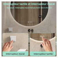 GIMBELEN bathroom mirror 60 cm, round LED mirror, dimmable, 3 light colors, touch switch, IP44, energy saving, scratches on the back.