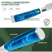 Fullhi utility knife, 5 inches, universal kitchen knife, multi-colored, stainless steel, with wooden handle, ideal for precise cutting.