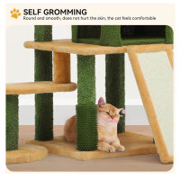 YITAHOME Cat Tree, Cat Climbing Tower, with Self-Grooming Brush, Sisal Scratching Posts, Play Balls, Ideal for Indoor Cats.