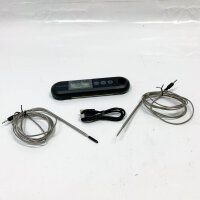 Inkbird IHT-2XP, Digital Fleischthermometer, USB Wiederaufladbar, IPX5 Wasserfest, LCD, 2 externe Sonden für Küche, Grill, BBQ