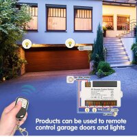 ThisRC 4 channels radio relay 230V, relay receiver, 10A, 2 remote controls, easy wiring, large terminal.