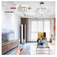 DieseRC AC 230V Funk Lichtschalter 1500W, RF Relais Empfänger, inkl. 2 Sender, für Lampensteuerung.