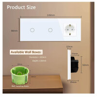 TAWOIA light switch & socket, EU standard, 1 gang,...