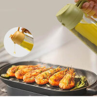EnthuLove oil sprayer 470ml, 2 in 1, glass, for cooking oil, olive oil, ideal for air fryer, practical spray bottle, white.
