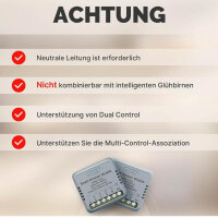 MOES Smart Switch Mini, Zigbee module, Alexa & Google Assistant compatible, timer, dimming function, requires Zigbee Hub.