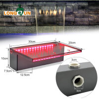 LONGRUN waterfall stream set, 90cm, garden fountain with LED color change, acrylic pond fountain for outdoor use.