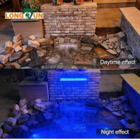 LONGRUN waterfall stream set, 90cm, garden fountain with LED color change, acrylic pond fountain for outdoor use.