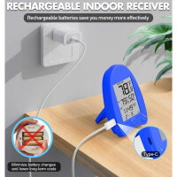 DeeprBlu 2025 Poolthermometer | Funk, Solar, LED-Lichtshow, duales Display, 200m Reichweite, schwimmend für Pools & Spas.