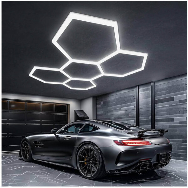 Lphianx LED Garage Light 200W 30000LM 6500K Hexagonal 25 Pack Ideal for Garage, Basement, Storage and Car Care.