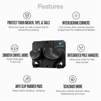 Gravity Grabber Ultimate, Ski & Snowboard Wandhalterung, für rockersichere Lagerung, 3-fach, schwarz.