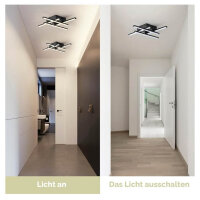 Sky angle LED ceiling light, flush-mounted chandelier, black, 3000 K warm white, ideal for living rooms, hallways, bedrooms, kitchens.