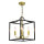 Qcyuui Metal Lantern Chandelier 4-Light, Height Adjustable, Rustic Gold, Ideal for Foyer, Hallway, Dining Room.