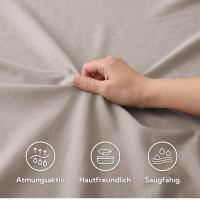 SOULFUL Spannbettlaken 140x200cm, Farbe Dunkel Camel, 100% gewaschene Baumwolle, atmungsaktiv, leinenartiger Griff, für Matratzen bis 25cm.