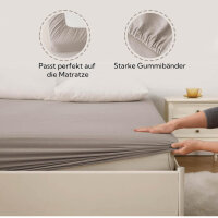 SOULFUL Spannbettlaken 180x200cm, Farbe Dunkel Camel, 100% gewaschene Baumwolle, atmungsaktiv, Leinengriff, für Matratzen bis 25cm.