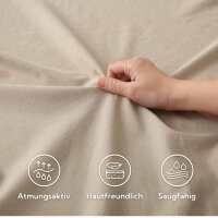 SOULFUL Spannbettlaken 180x200cm, Farbe Aprikose, 100% gewaschene Baumwolle, atmungsaktiv, leinenartiger Griff, für Matratzen bis 25cm