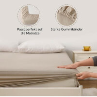 SOULFUL Spannbettlaken 180x200cm, Farbe Aprikose, 100% gewaschene Baumwolle, atmungsaktiv, leinenartiger Griff, für Matratzen bis 25cm