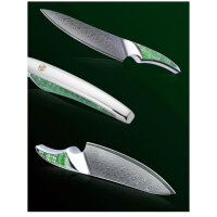 SANMUZUO 13CM Allzweckmesser, VG-10-Damaststahl,...