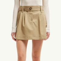 MONCLER Minirock, Größe 44, Gabardine, Camel-Beige, elegantes Design, vielseitig kombinierbar.