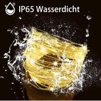 Zewool solar fairy lights, 4x20m, LED, waterproof, warm white, ideal for garden, patio, tree and parties.