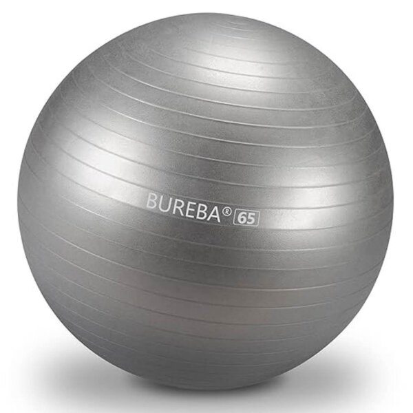 BUREBA Gymnastikball BASIC, Grau, Fitnessball, ideal für Gymnastik, Stabilitätstraining, rutschfeste Oberfläche.