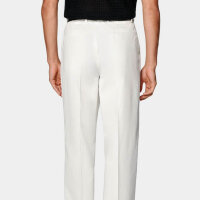 SUITSUPPLY chino, size 50, trousers, off-white, wide cut, straight fit, 100% cotton.