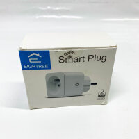 EIGHTREE ET26 WiFi Plug Socket, Programmable, Alexa/Google Home Compatible, Power Tracking, 2.4 GHz, 16 A, 3680 W, 2 Pack.