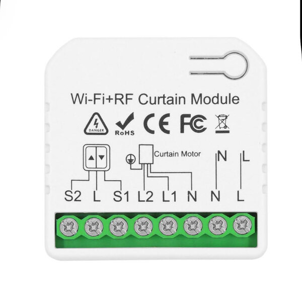 ThisRC Wireless Smart Roller Shutter Control Module, AC 230V, WIFI Controller, Tuya APP, Alexa/Google Home Compatible, Manual Control.