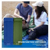 KingCamp self-inflating sleeping pad, 1 person, ultralight, integrated pillow, small pack size, ideal for camping and trekking, olive green.