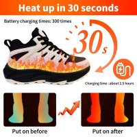 Damen Herren Wanderschuhe, GR.38, Winterschuhe, Beheizte Sneaker, Trekkinghalbschuhe, Schwarz/Weiß, EU 38