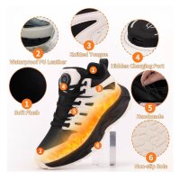 Damen Herren Wanderschuhe, GR.38, Winterschuhe, Beheizte Sneaker, Trekkinghalbschuhe, Schwarz/Weiß, EU 38