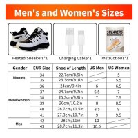 Damen Herren Wanderschuhe, GR.39, Winterschuhe Warm, Beheizte Sneaker, Trekking Halbschuhe, Schwarz/Weiß, EU 39