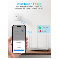 EIGHTREE WiFi Plug Socket, Programmable, 2 Pack, 16A, 3680W, Alexa/Google Home Compatible, Smart Life App, Usage Tracking.