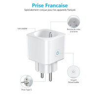 EIGHTREE WiFi Plug Socket, Programmable, 2 Pack, 16A, 3680W, Alexa/Google Home Compatible, Smart Life App, Usage Tracking.