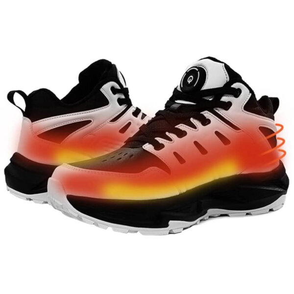 Damen Herren Wanderschuhe M, 41, Winterschuhe, beheizt, warm, Trekking Sneaker, Black and White, EU Schuhgröße