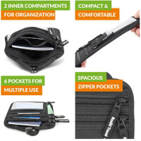 Boxiki RFID Neck Wallet, Travel Money Bag, Elegant, Secure, Adjustable Neck Strap, for Cash and Credit Cards.