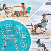 WEJOY Folding Beach Chair Set of 2 Portable Durable High Back Chairs Ideal for Camping, Beach, Garden, Fishing.