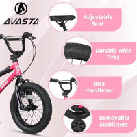 AVASTA 12 inch childrens bike PINK, BMX style, with...