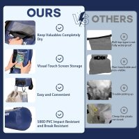 Bosteady 5L waterproof bag IPX7, zipper, touch screen, adjustable D-straps, ideal for beach, kayaking and hiking.