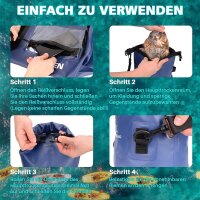 Bosteady 5L, wasserdichter Beutel IPX7, Reißverschluss, Touchscreen, verstellbare D-Riemen, ideal für Strand, Kajak und Wandern.