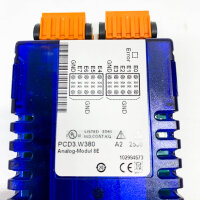 Saia PCD3.W380, universal analog input module, 8 analog inputs, compact design, flexible application possibilities.