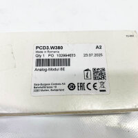 Saia PCD3.W380, universal analog input module, 8 analog inputs, compact design, flexible application possibilities.