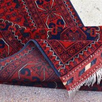 Oriental hallway runner 90 cm x 4 m, handmade from wool, unique Afghan design, ideal for living rooms.