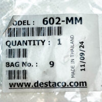 DESTACO push-pull clamp 602-MM, horizontal, vertical handle position, high stability, ideal for precise clamping applications.