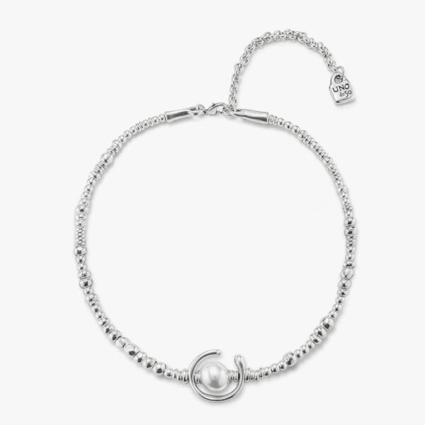 Unode50 Halskette OYFL, Stahl, 45cm, Perla-Design, elegant und zeitlos für Frauen.
