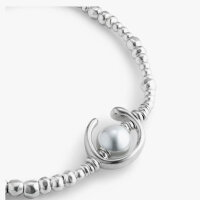 Unode50 Halskette OYFL, Stahl, 45cm, Perla-Design, elegant und zeitlos für Frauen.