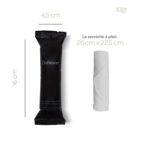 Erfrischendes Oshibori, 10g, Schwarz, 50 Stück – Hygienische Handtücher für Gastronomie, feuchtigkeitsspendend und erfrischend.