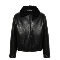 Acne Studios, leather jacket, lambskin, shearling collar,...
