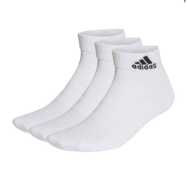 adidas socks 3 pairs, white/black, size 37-39 (US 5-6), breathable, comfortable, ideal for sports and everyday use.