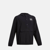 Under Armour B Icon Woven Anorak, Jungen, White/Black, Gr. XS, leichte, atmungsaktive Jacke, ideal für Sport und Freizeit.