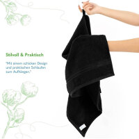 Hammetex 4er Handtuch Set, 100% Baumwolle, Duschtuch, 50x100cm, weich, saugfähig, schnell trocknend, schwarz.